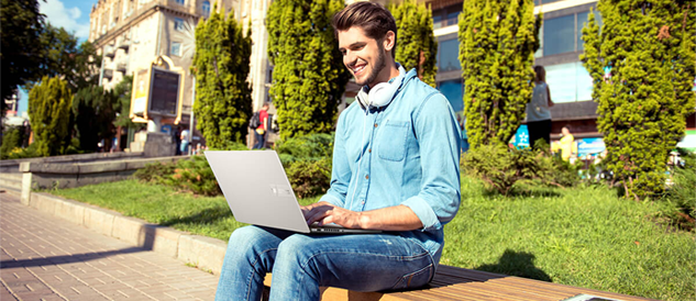 Student with Laptop